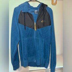 Nike Sportswear Polar Fleece Full Zip Hooded Sweater Size M Blue